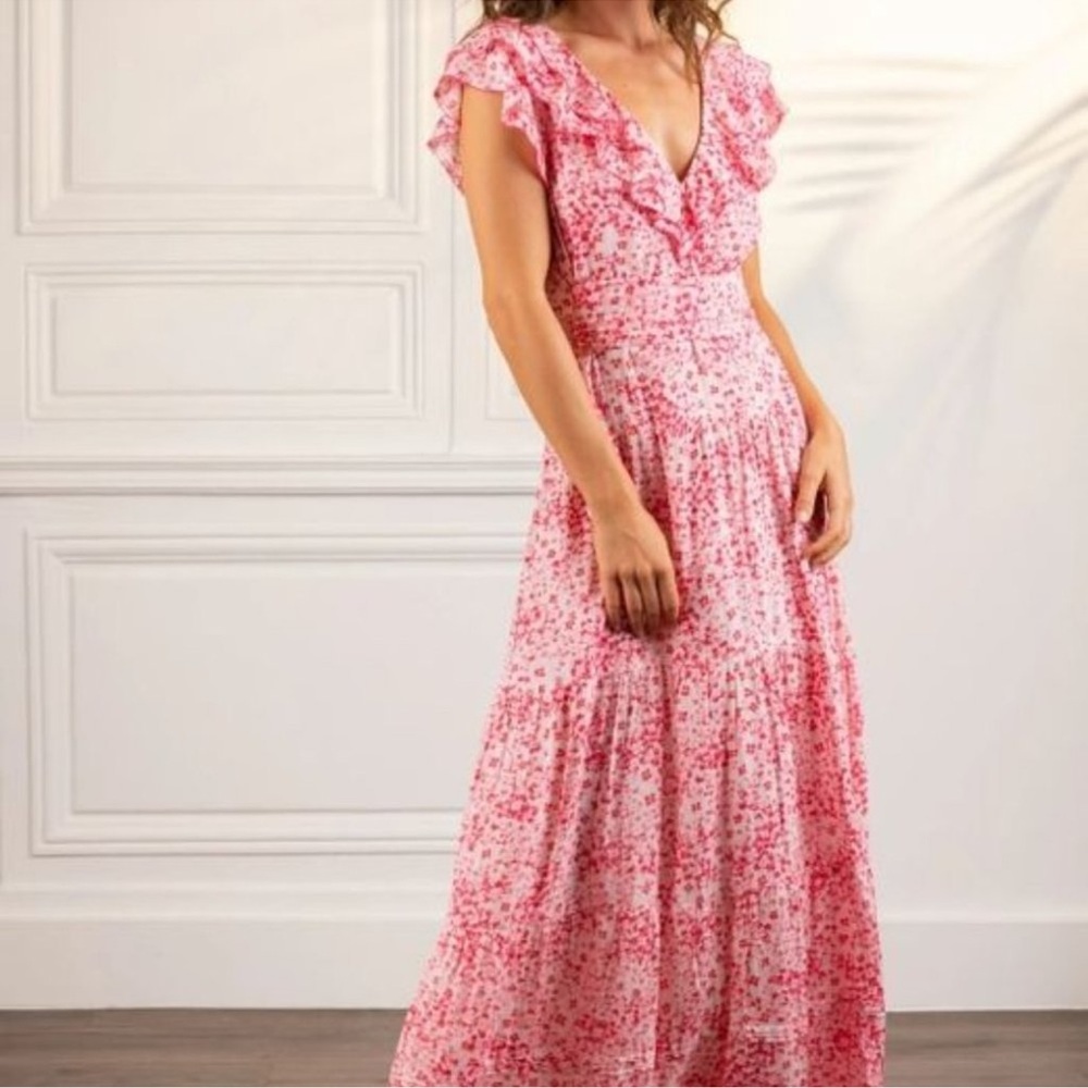 Poupette St. Barth Della Maxi Dress in Pink Hortensia